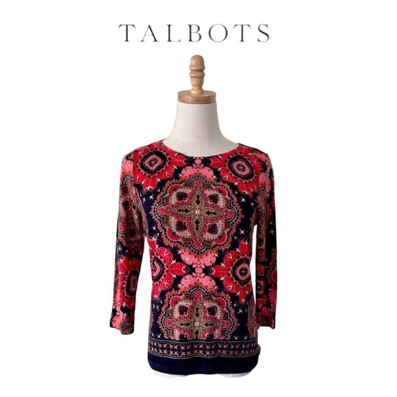 Vibrant Talbots Pure Merano Wool Light Weight Crew Neck Pull Over Sweater - Picture 3 of 11